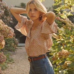 NWT Doen Lunaria Top in Cream Winter Ditsy